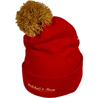 Unisex Mitchell & Ness Red Ottawa Senators Punchout - Cuffed Knit Hat with Pom
