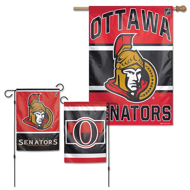 WinCraft Lot de drapeaux de la maison des sénateurs d'Ottawa et de drapeaux de jardin