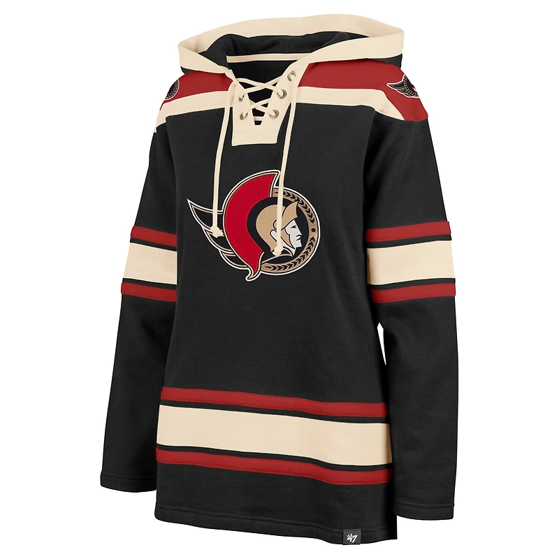 Sweat à capuche noir lacets Superior pour femme '47 des Sénateurs d'Ottawa