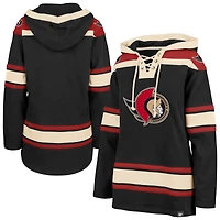 Women's '47  Black Ottawa Senators Superior Lacer Pullover Hoodie