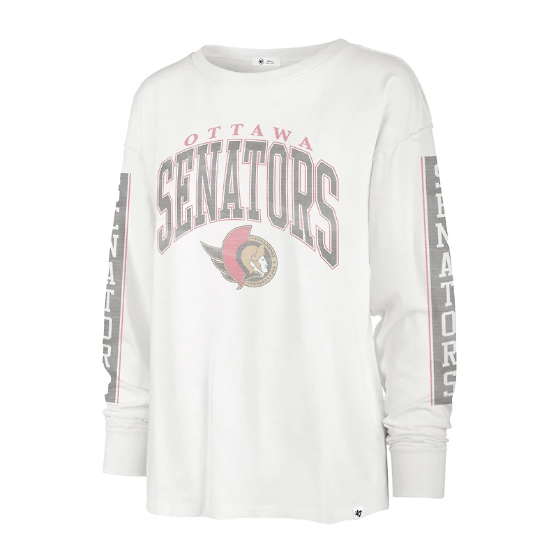 T-shirt à manches longues pour femme '47 Cream Ottawa Senators Statement