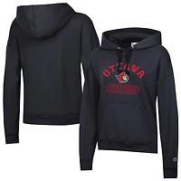 Women's Champion  Black Ottawa Senators Arched Pill Box Hoodie