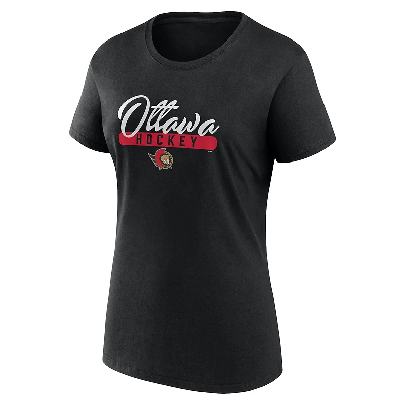 Women's Fanatics Black/Red Ottawa Senators Fan Two-Pack T-Shirt Set