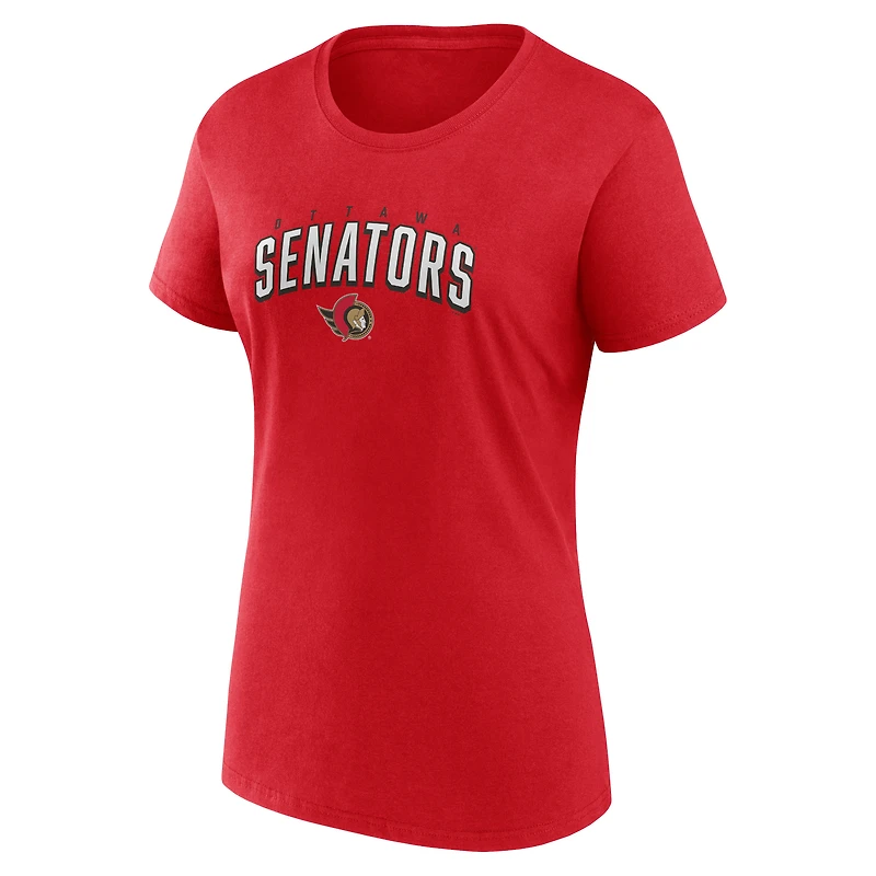 Ensemble de deux t-shirts Fanatics pour femmes, noir/rouge, Fan des Sénateurs d'Ottawa