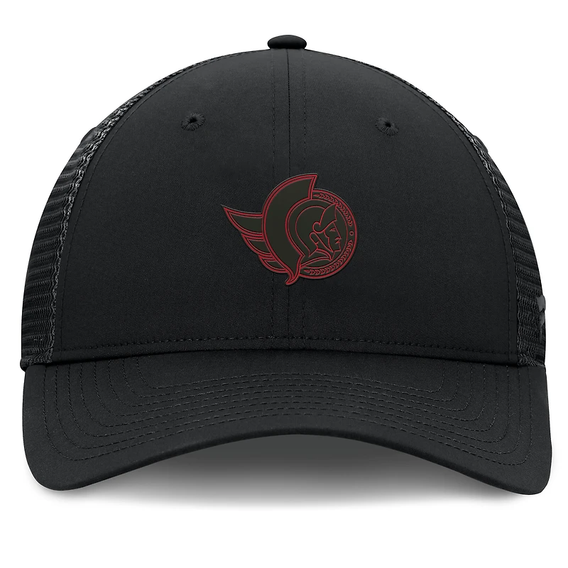 Women's Fanatics Black Ottawa Senators Authentic Pro Road Trucker Adjustable Hat