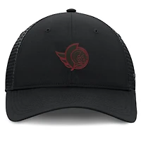 Women's Fanatics Black Ottawa Senators Authentic Pro Road Trucker Adjustable Hat