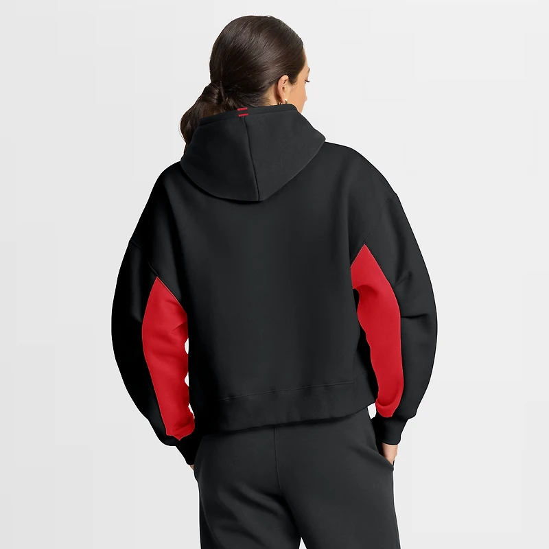 Sweat à capuche boxy noir carreaux arrière des Sénateurs d'Ottawa Fanatics pour femmes