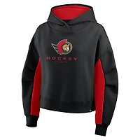 Women's Fanatics Black Ottawa Senators Back Check Boxy Hoodie
