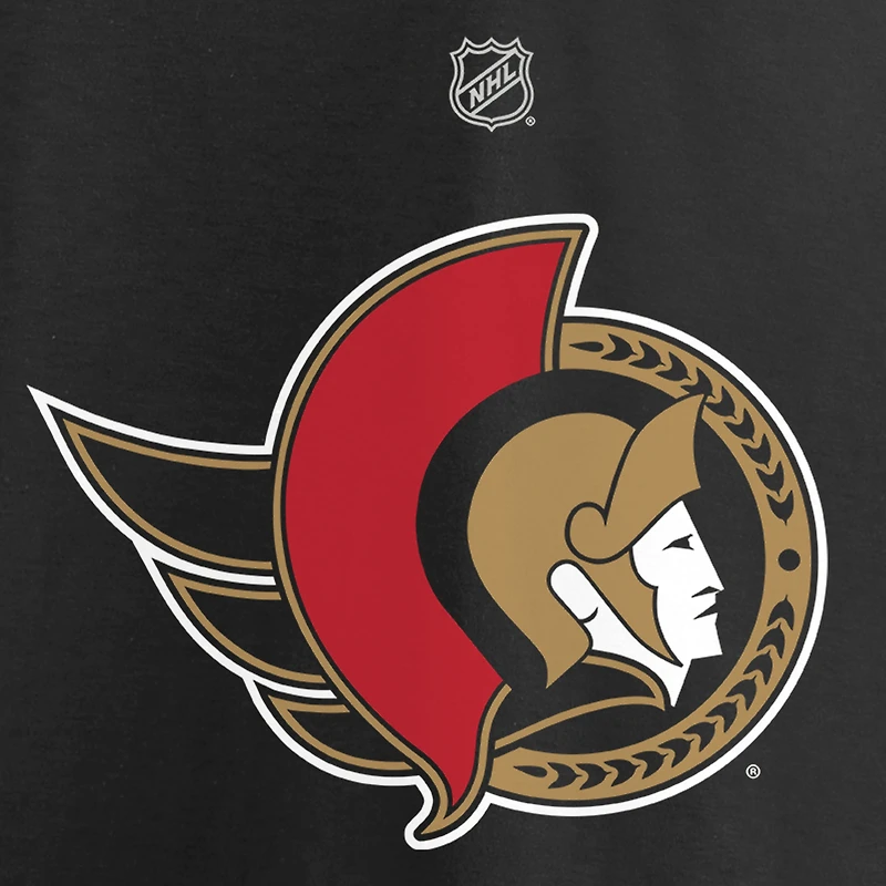 Fanatics Branded Brady Tkachuk Black Ottawa Senators - Authentic Stack Name & Number T-shirt à col en V