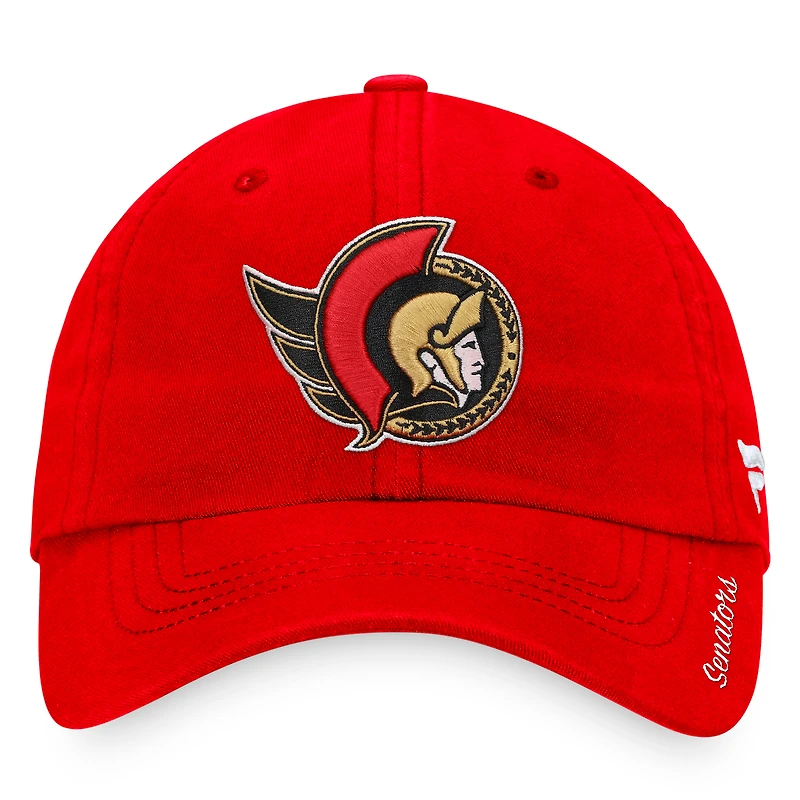 Casquette réglable avec logo principal des Sénateurs d'Ottawa Fanatics pour femmes, rouge