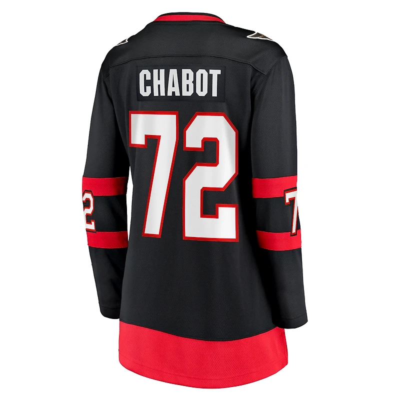 Fanatiques féminines de marque Thomas Chabot Black Ottawa Senators 2020/21 Domicile - Maillot Premier Breakaway Player