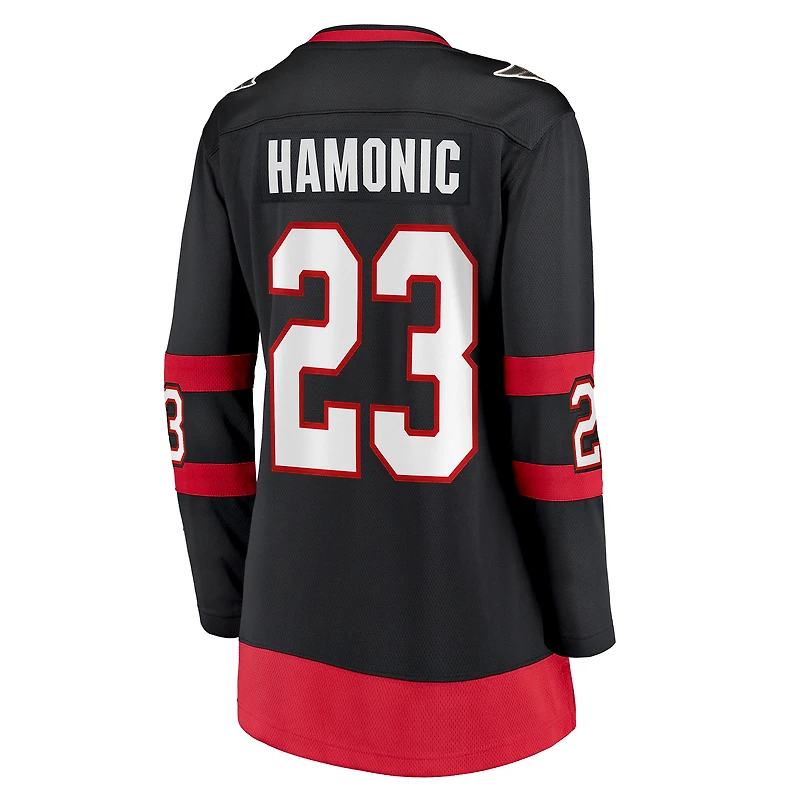 Fanatics pour femmes Travis Hamonic, joueur échappé à domicile des Sénateurs d'Ottawa, noir - Maillot