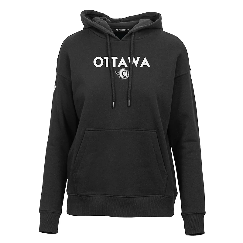 Women's Levelwear Black Ottawa Senators Adorn City Capsule Pullover Hoodie