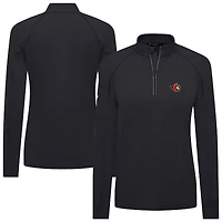 Women's Levelwear Black Ottawa Senators Kinetic Insignia Core Raglan Quarter-Zip Top