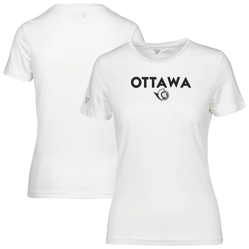 T-shirt capsule Maddox City pour femme des Sénateurs d'Ottawa blanc Levelwear