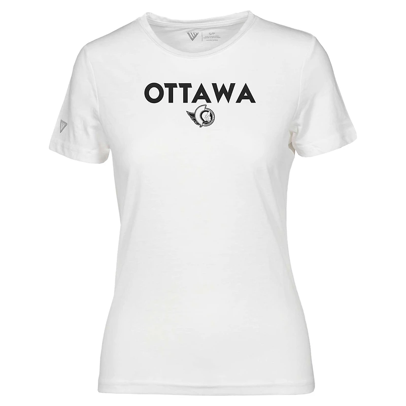 T-shirt capsule Maddox City pour femme des Sénateurs d'Ottawa blanc Levelwear