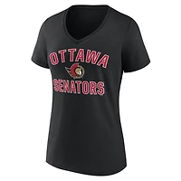 Women's Logo Athletic  Black Ottawa Senators Arch Victory V-Neck T-Shirt