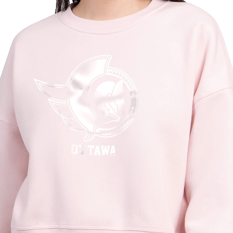 Sweat-shirt court et carré Starter rose pour femmes, modèle Ottawa Senators