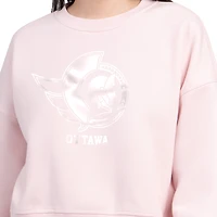 Sweat-shirt court et carré Starter rose pour femmes, modèle Ottawa Senators