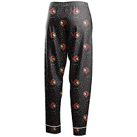 Women's WEAR by Erin Andrews Black Ottawa Senators Long Sleeve Button-Up Shirt & Pants - Sleep Set