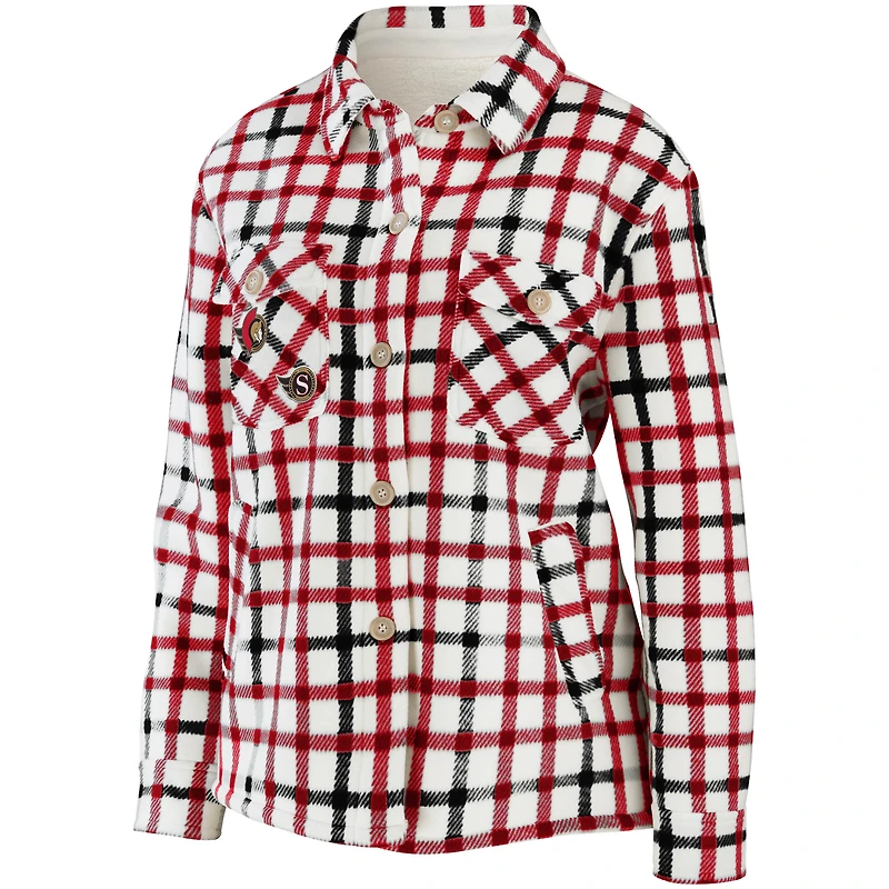 Women's WEAR by Erin Andrews Oatmeal Ottawa Senators Plaid - Veste boutonnée