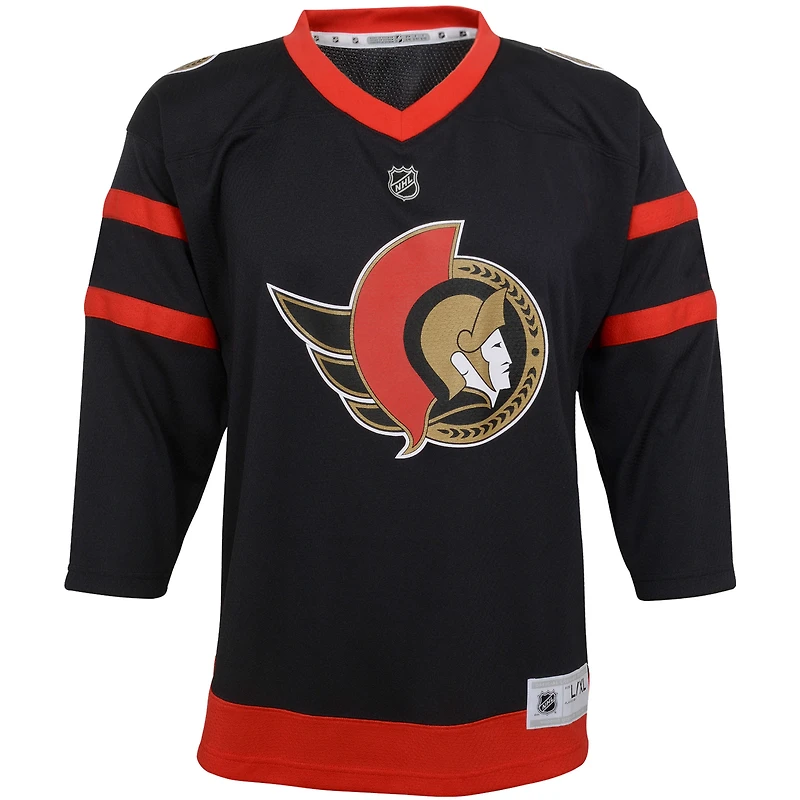 Youth Black Ottawa Senators Home Replica Custom Jersey