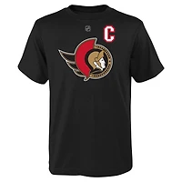T-shirt noir avec nom et numéro du capitaine des Sénateurs d'Ottawa Brady Tkachuk pour jeunes