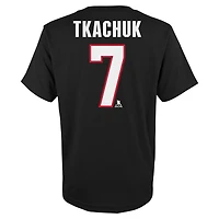 T-shirt noir avec nom et numéro du capitaine des Sénateurs d'Ottawa Brady Tkachuk pour jeunes