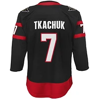 Jeune Brady Tkachuk Noir Sénateurs d'Ottawa Domicile Premier Joueur Capitaine Jersey