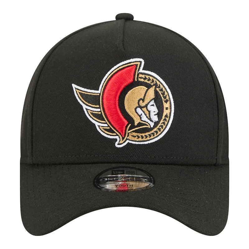 Youth New Era Black Ottawa Senators 9FORTY A-Frame Adjustable Hat