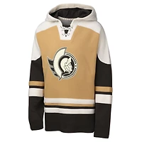 Sweat à capuche col en V Ageless Raglan des Sénateurs d'Ottawa de couleur beige pour jeunes Outerstuff