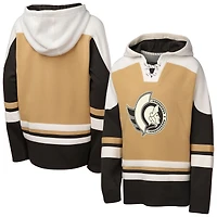 Sweat à capuche col en V Ageless Raglan des Sénateurs d'Ottawa de couleur beige pour jeunes Outerstuff