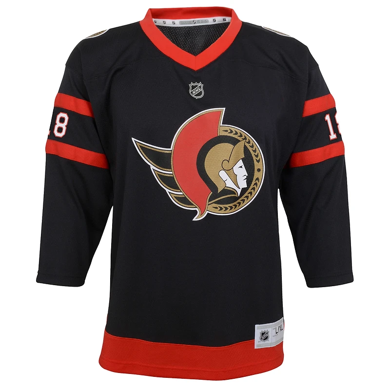 Maillot de joueur à domicile noir réplique des Sénateurs d'Ottawa Tim Stutzle pour jeunes