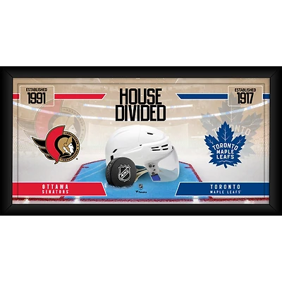 Ottawa Senators vs. Toronto Maple Leafs Framed 10" x 20" House Divided Hockey Collage