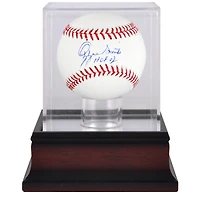 Ozzie Smith St. Louis Cardinals Autographed Baseball with "HOF 02" Inscription and Mahogany Baseball Display Case