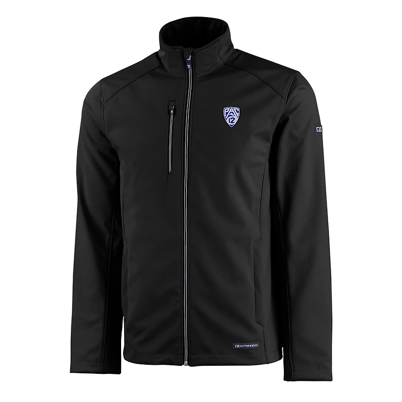 Men's Cutter & Buck  Black Pac-12 Gear Evoke Eco Softshell Recycled Full-Zip Jacket