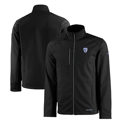 Men's Cutter & Buck  Black Pac-12 Gear Evoke Eco Softshell Recycled Full-Zip Jacket