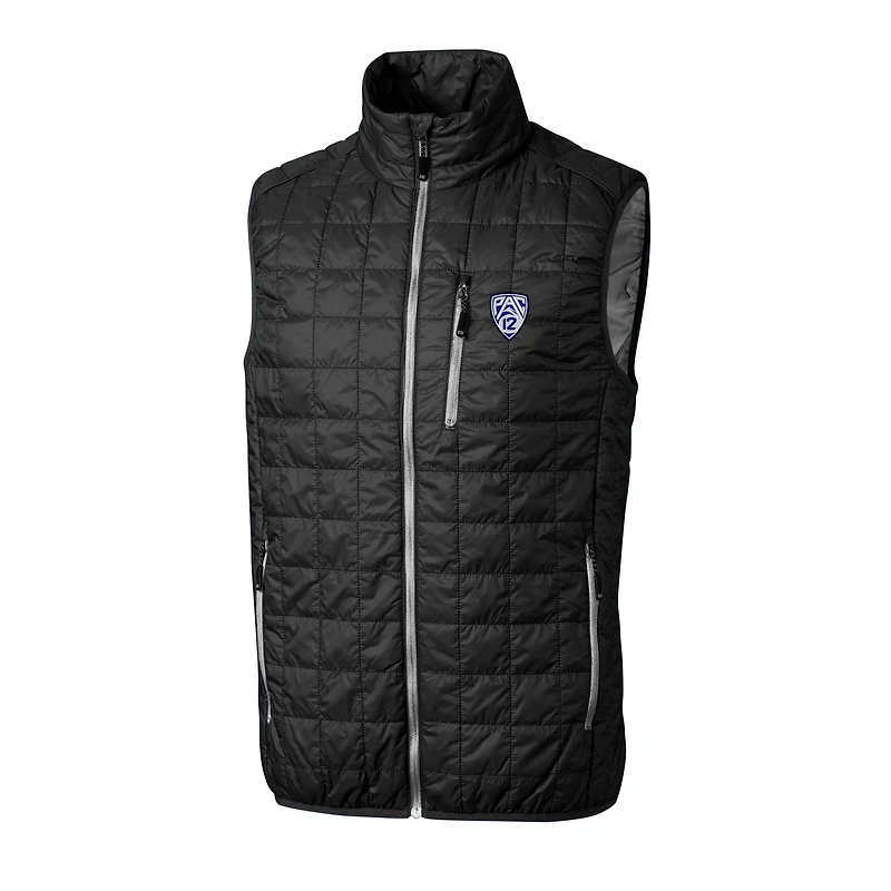 Gilet matelassé isolant entièrement zippé Rainier PrimaLoft Eco pour homme, noir, Cutter & Buck Pac-12 Gear