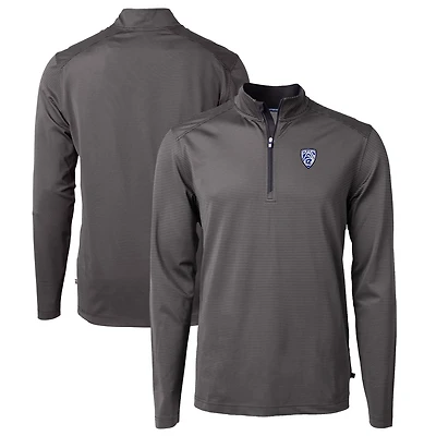 Men's Cutter & Buck  Black Pac-12 Gear Virtue Eco Pique Micro Stripe Recycled Polo