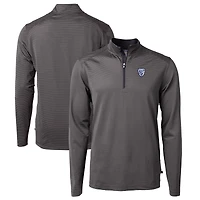 Men's Cutter & Buck  Black Pac-12 Gear Virtue Eco Pique Micro Stripe Recycled Polo