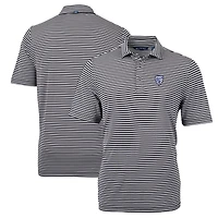 Polo recyclé à rayures écologiques et piqué noir Pac-12 Gear Virtue pour homme Cutter & Buck