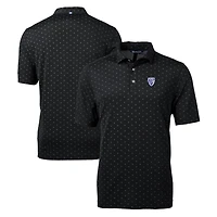 Men's Cutter & Buck  Black Pac-12 Gear Virtue Eco Pique Tile Print Recycled Polo