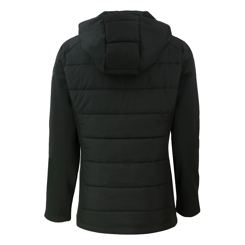 Women's Cutter & Buck  Black Pac-12 Gear Evoke Hybrid Eco Softshell Recycled Full-Zip Hoodie Jacket