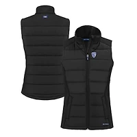 Women's Cutter & Buck  Black Pac-12 Gear Evoke Hybrid Eco Softshell Recycled Full-Zip Vest