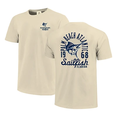 Men's Cream Palm Beach Atlantic Sailfish Comfort Colors Mascot Overlay T-Shirt