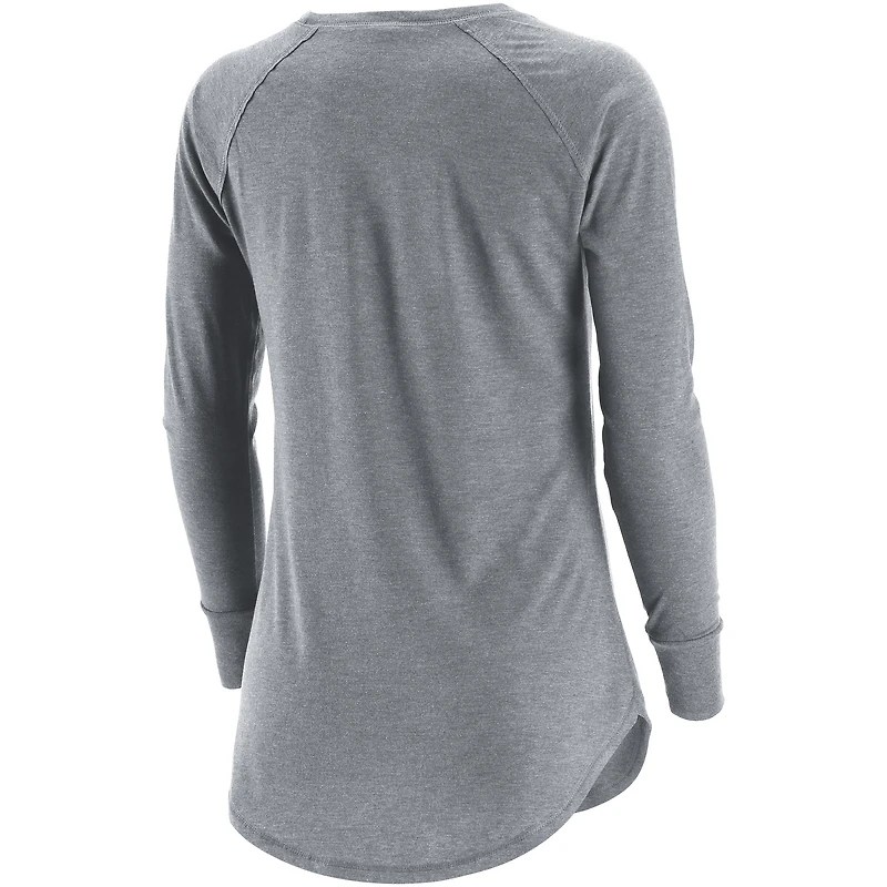 T-shirt à manches longues en trois mélanges gris Panther City Lacrosse Club pour femmes