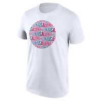 T-shirt blanc Fanatics pour homme Jeux olympiques d'été de Paris 2024 Allez Les Blues Roundall