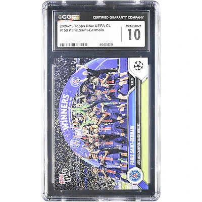 Paris Saint-Germain 2024-25 Topps Now UEFA CL '25 UEFA Champions League Winners #159 CGC Authenticated 10 Card