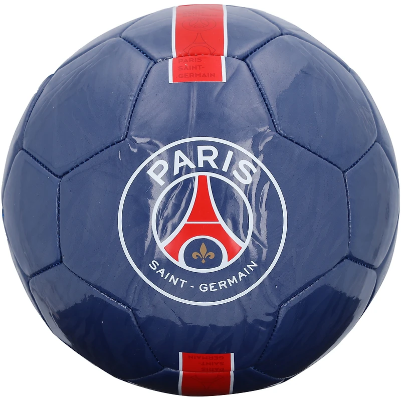 Bradley Barcola Paris Saint-Germain Autographed Blue Soccer Ball