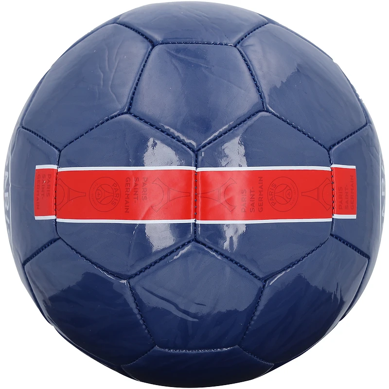 Ballon de football bleu autographié par Bradley Barcola (Paris Saint-Germain)